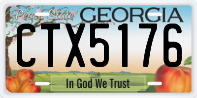 GA license plate CTX5176