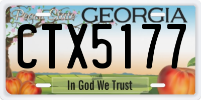 GA license plate CTX5177