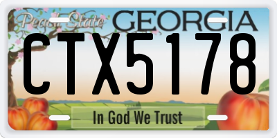 GA license plate CTX5178