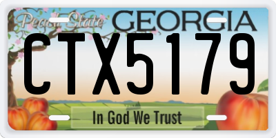 GA license plate CTX5179