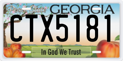 GA license plate CTX5181