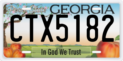 GA license plate CTX5182