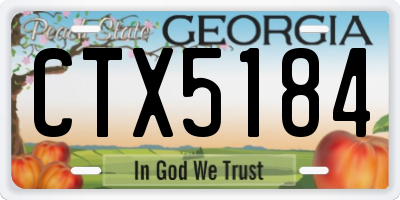 GA license plate CTX5184