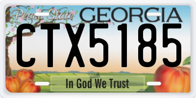 GA license plate CTX5185
