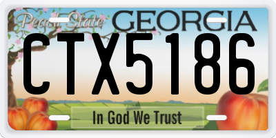 GA license plate CTX5186