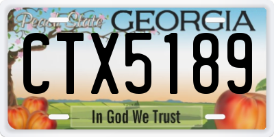 GA license plate CTX5189