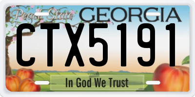 GA license plate CTX5191