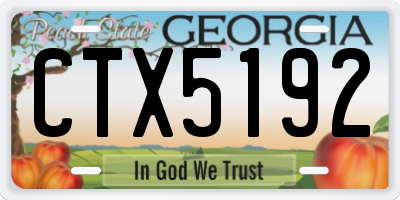 GA license plate CTX5192