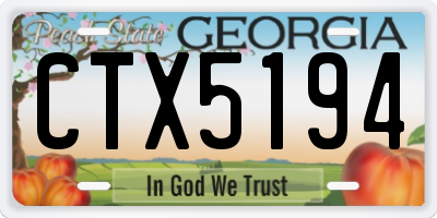 GA license plate CTX5194