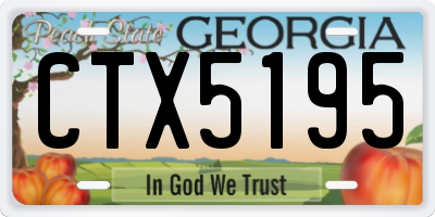 GA license plate CTX5195