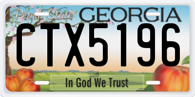 GA license plate CTX5196