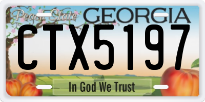 GA license plate CTX5197