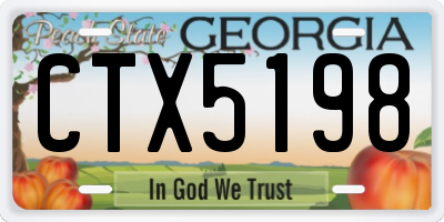 GA license plate CTX5198