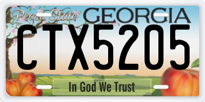 GA license plate CTX5205