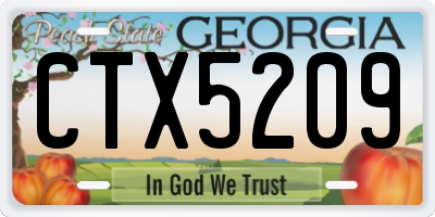 GA license plate CTX5209