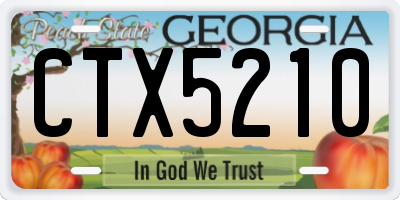 GA license plate CTX5210