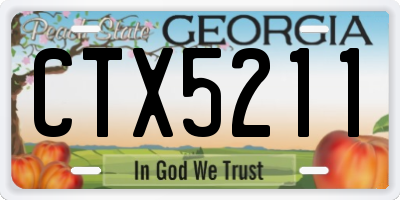 GA license plate CTX5211