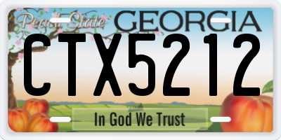 GA license plate CTX5212