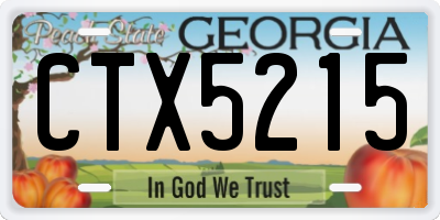 GA license plate CTX5215