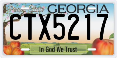 GA license plate CTX5217