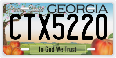 GA license plate CTX5220