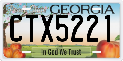 GA license plate CTX5221