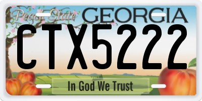 GA license plate CTX5222