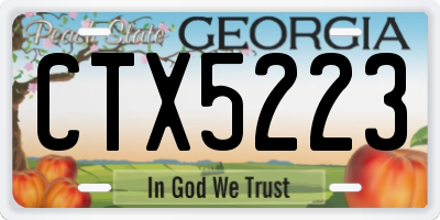 GA license plate CTX5223