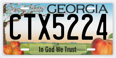GA license plate CTX5224