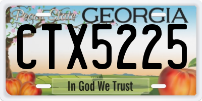 GA license plate CTX5225
