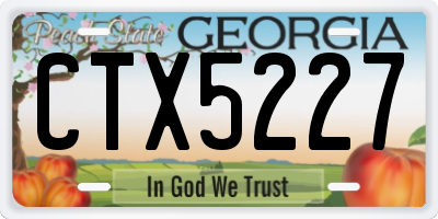 GA license plate CTX5227