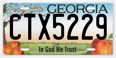 GA license plate CTX5229