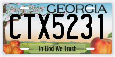 GA license plate CTX5231