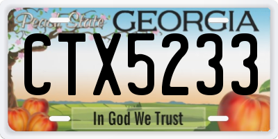 GA license plate CTX5233