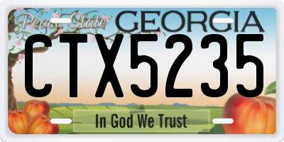 GA license plate CTX5235