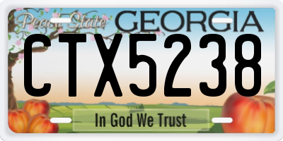 GA license plate CTX5238