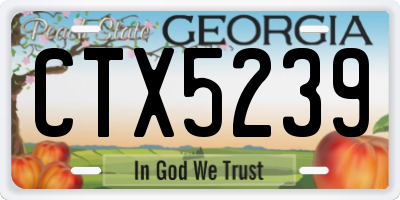 GA license plate CTX5239