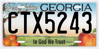 GA license plate CTX5243