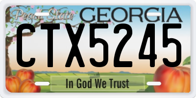 GA license plate CTX5245