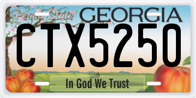 GA license plate CTX5250