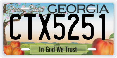 GA license plate CTX5251