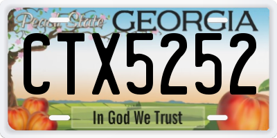 GA license plate CTX5252