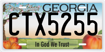 GA license plate CTX5255