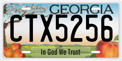 GA license plate CTX5256