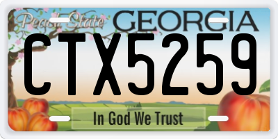GA license plate CTX5259
