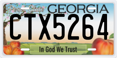 GA license plate CTX5264