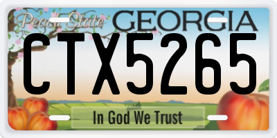 GA license plate CTX5265