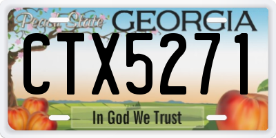 GA license plate CTX5271