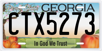 GA license plate CTX5273