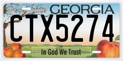 GA license plate CTX5274